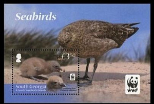 Южная Георгия, 2012, Птицы, WWF,  блок